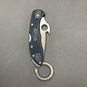 DCR (Deep Carry Ring) for Spyderco Delica 4 (Knife not included. One Raw Dark Tumbled Aluminum Ring Included)