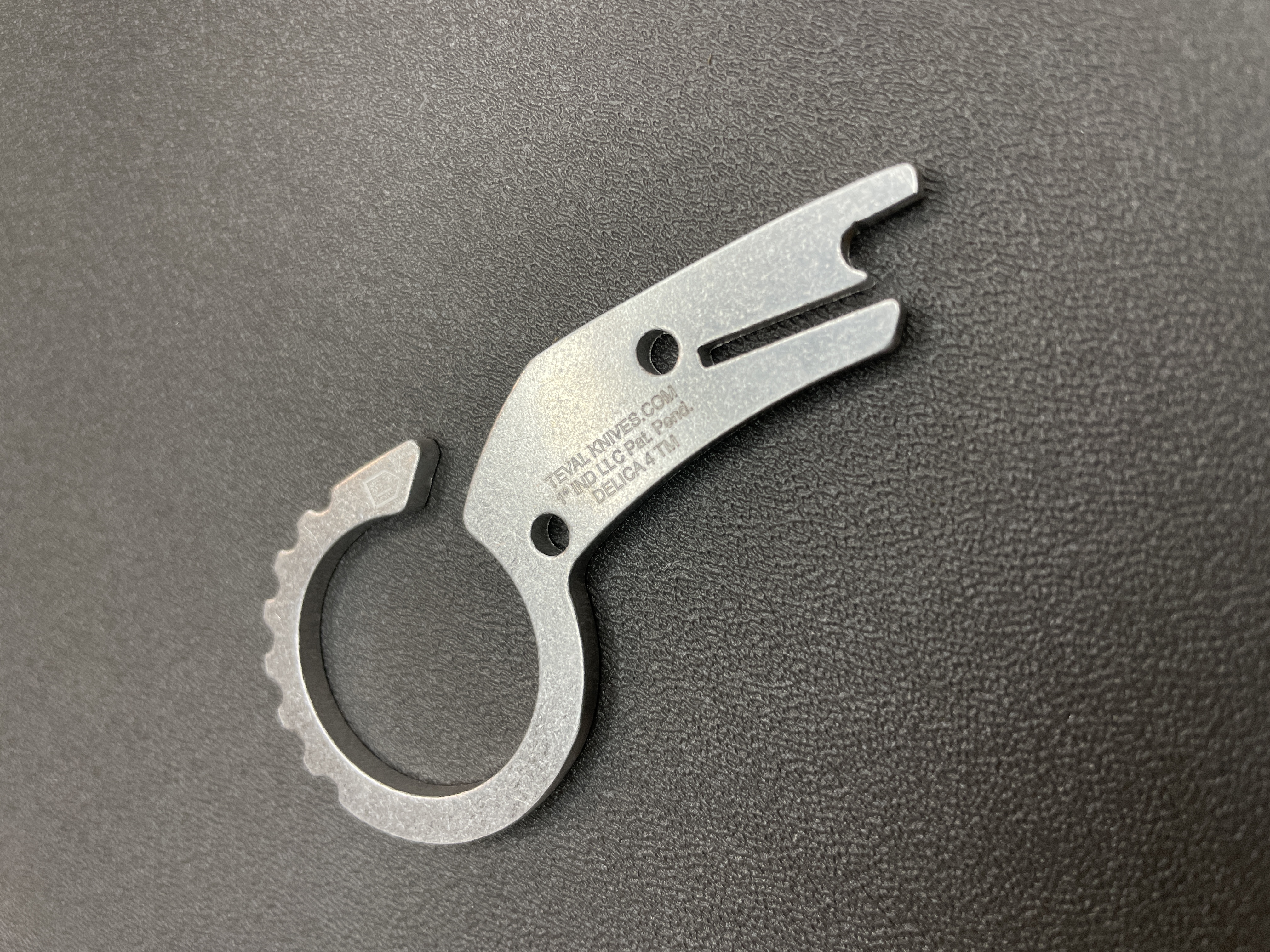 DCR (Deep Carry Ring) for Spyderco Delica 4 (Knife not included. One Raw Aluminum Ring Included)