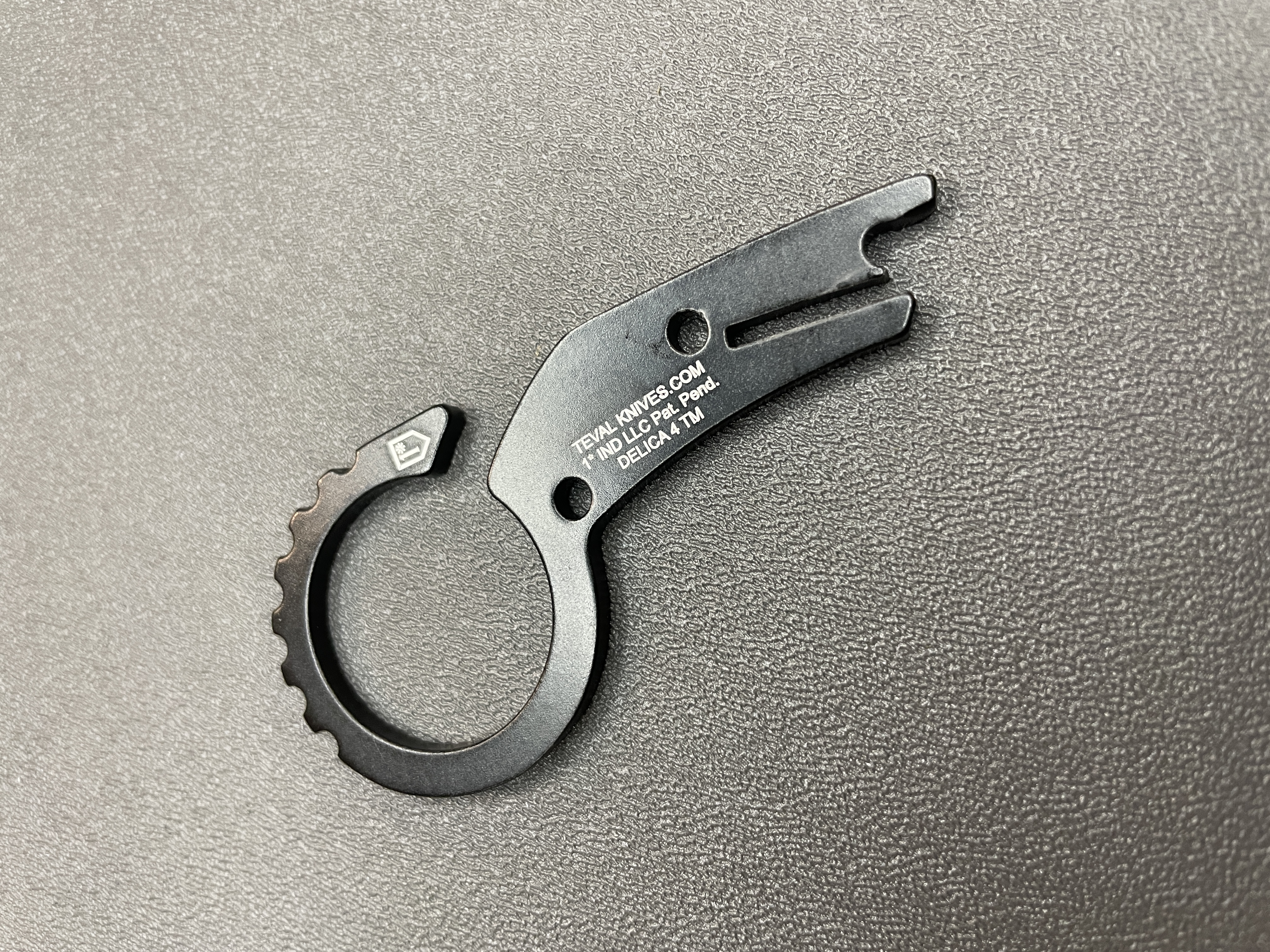 DCR (Deep Carry Ring) for Spyderco Delica 4 (Knife not included. One Black Ring Included)